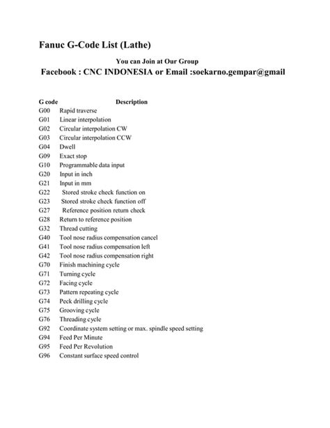 fanuc cnc codes|G.